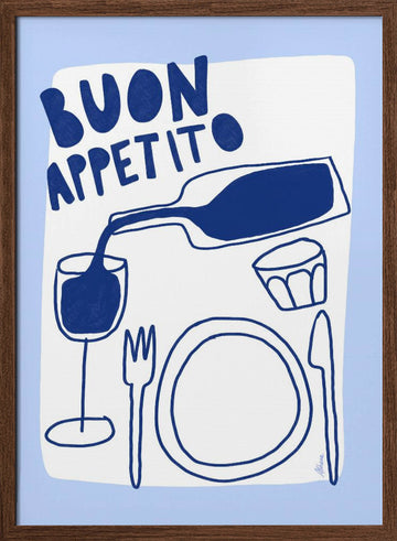 Buon Appetito | Poster - Walnut Frame Interior