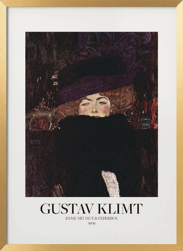 Dame Mit Hut Und Federboa (1909)  Poster | Poster - Gold Frame Interior