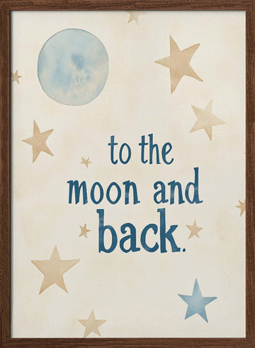 Lunar Love Journey | Poster - Walnut Frame Interior