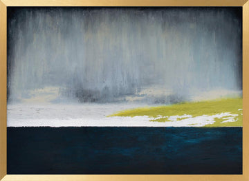 Rain Over Yellow Field | Poster - Gold Frame Interior