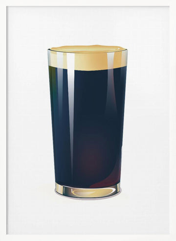 Dark Beer Pint | Poster - White Frame Interior