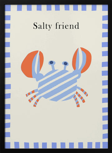Salty Friend Crab | Poster - Black Metal Frame Interior