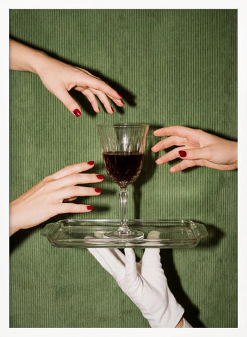 Elegant Wine Service | Poster - White Frame Interior