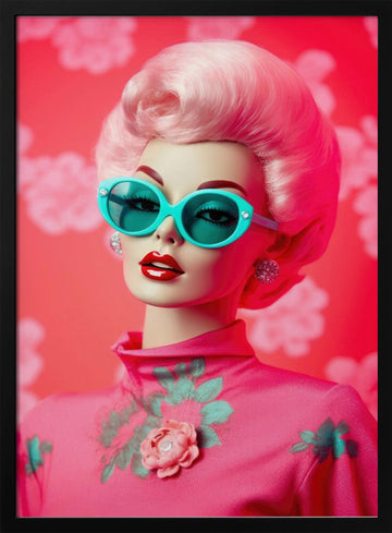 Retro Glamour Icon | Poster - Black Metal Frame Interior