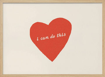 Red Heart Affirmation | Poster - Wood Frame Interior
