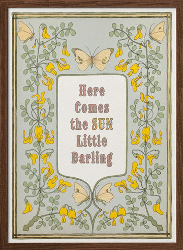 Hopeful Butterfly Quote | Poster - Walnut Frame Interior