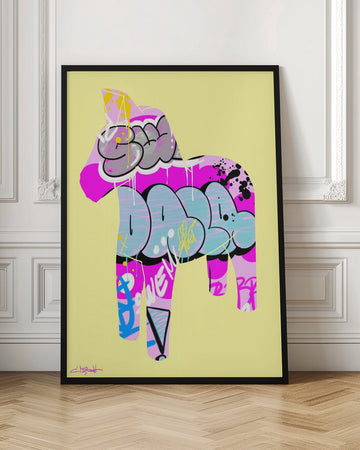Pink Blue Graffiti Horse | Poster - Room Interior 1