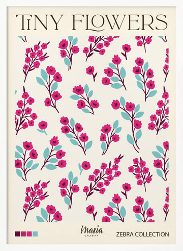 Tiny Pink Blooms | Poster - White Frame Interior