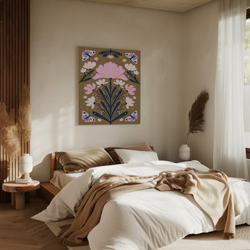 Symmetrical Butterfly Garden | Canvas - Room Interior 2