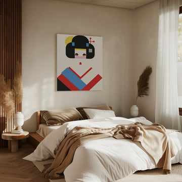 Colorful Geometric Woman | Canvas - Room Interior 2