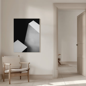 Stark White Geometry | Canvas - Room Interior 1