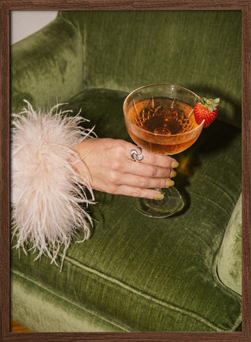 Feathered Cocktail Style | Poster - Walnut Frame Interior