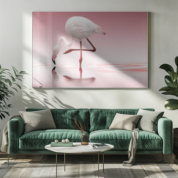Pink Flamingo Reflection | Poster - Room Interior 1