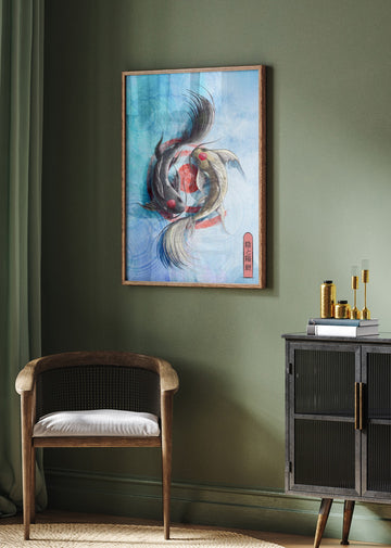 Yin Yang Koi Fish | Poster - Room Interior 2