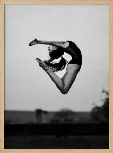 Graceful Ballet Leap | Poster - Wood Frame Interior