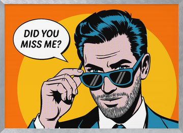 Confident Pop Art Man | Poster - Silver Frame Interior