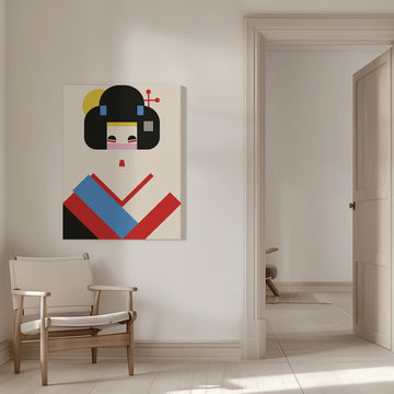 Colorful Geometric Woman | Canvas - Room Interior 1