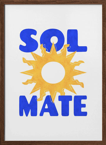 Sol Mate Sun Graphic | Poster - Walnut Frame Interior