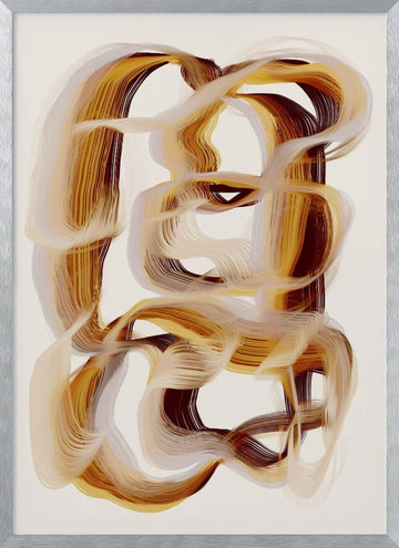 Flowing Amber Paths | Poster - Silver Frame Interior