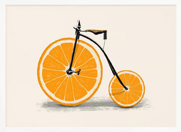 Orange Slice Bicycle | Poster - White Frame Interior