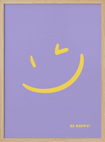 Be Happy Smile | Poster - Wood Frame Interior