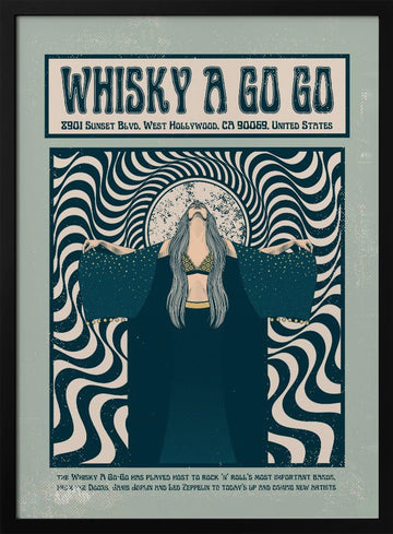Psychedelic Rock Woman | Poster - Black Metal Frame Interior