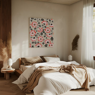 Blushing Garden Flowers | Canvas - Room Interior 2