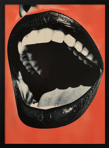 Screaming Open Mouth | Poster - Black Metal Frame Interior