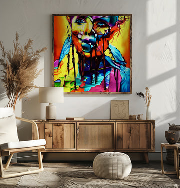 Colorful Drip Portrait | Poster - Room Interior 2