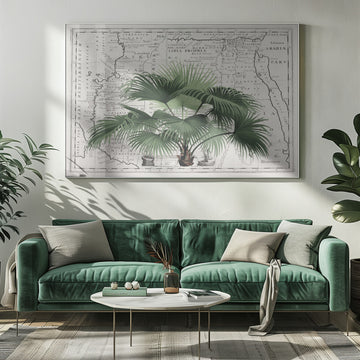 Vintage Palm on Africa Map | Poster - Room Interior 1