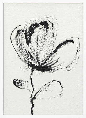 Expressive Ink Flower | Poster - White Frame Interior