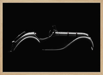 Classic Car Silhouette | Poster - Wood Frame Interior