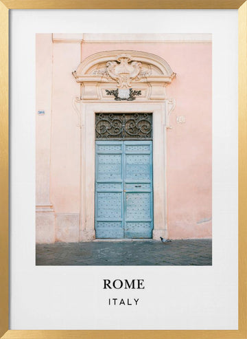 Trastevere Rome Travel poster | Poster - Gold Frame Interior