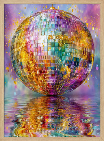 Sparkling Disco Reflections | Poster - Wood Frame Interior