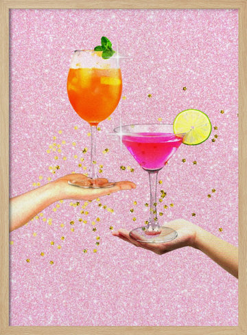 Sparkling Cheers | Poster - Wood Frame Interior