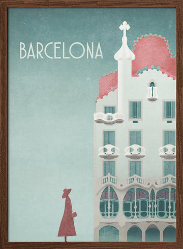 Barcelona - Casa Batlló | Poster - Walnut Frame Interior