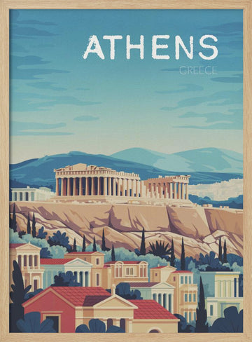 Athens Acropolis Vista | Poster - Wood Frame Interior