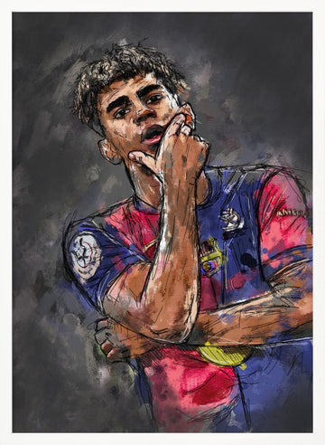 Thoughtful Soccer Player | Poster - White Frame Interior