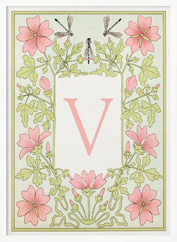 Elegant V Botanical Bloom | Poster - White Frame Interior