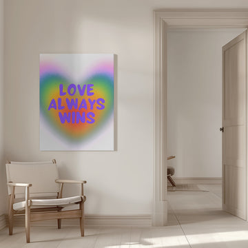 Love Always Wins Rainbow Heart | Canvas - Room Interior 1