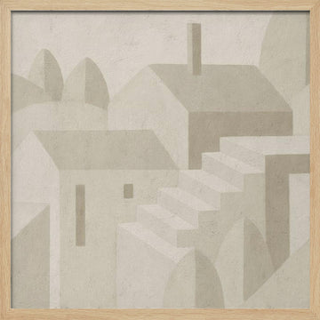 Subtle Town | Poster - Wood Frame Interior
