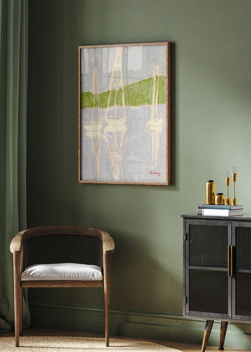 Calm Sailboat Reflections | Poster - Room Interior 2