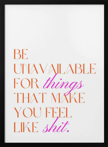 Empowering Self-Care Quote | Poster - Black Metal Frame Interior