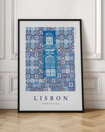Lisbon Azulejo Balcony | Poster - Room Interior 1