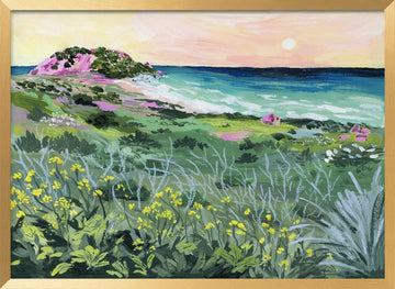 Wild Coast Sunset | Poster - Gold Frame Interior