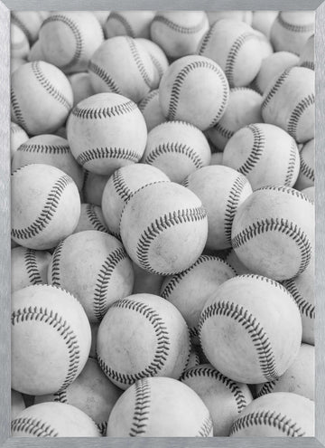 Many Baseballs | Poster - Silver Frame Interior