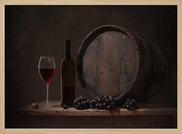 Rustic Wine Still Life | Poster - Wood Frame Interior