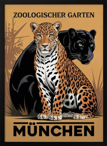 Munich Zoo Jaguar Panther | Poster - Black Metal Frame Interior