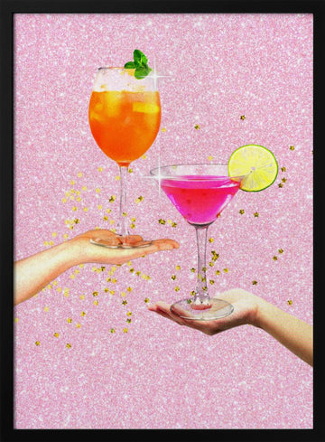 Sparkling Cheers | Poster - Black Metal Frame Interior