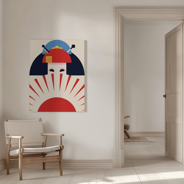 Japanese Geisha Rising Sun | Canvas - Room Interior 1